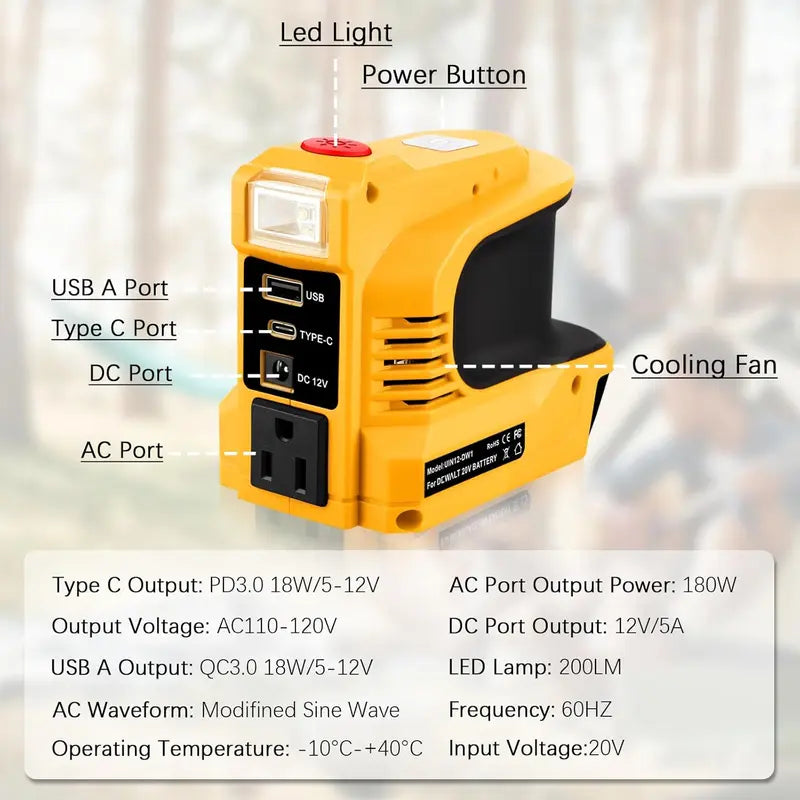 🔥Compact DC to AC Inverter - Suitable for cars, motorhomes, outdoor use, and summer houses