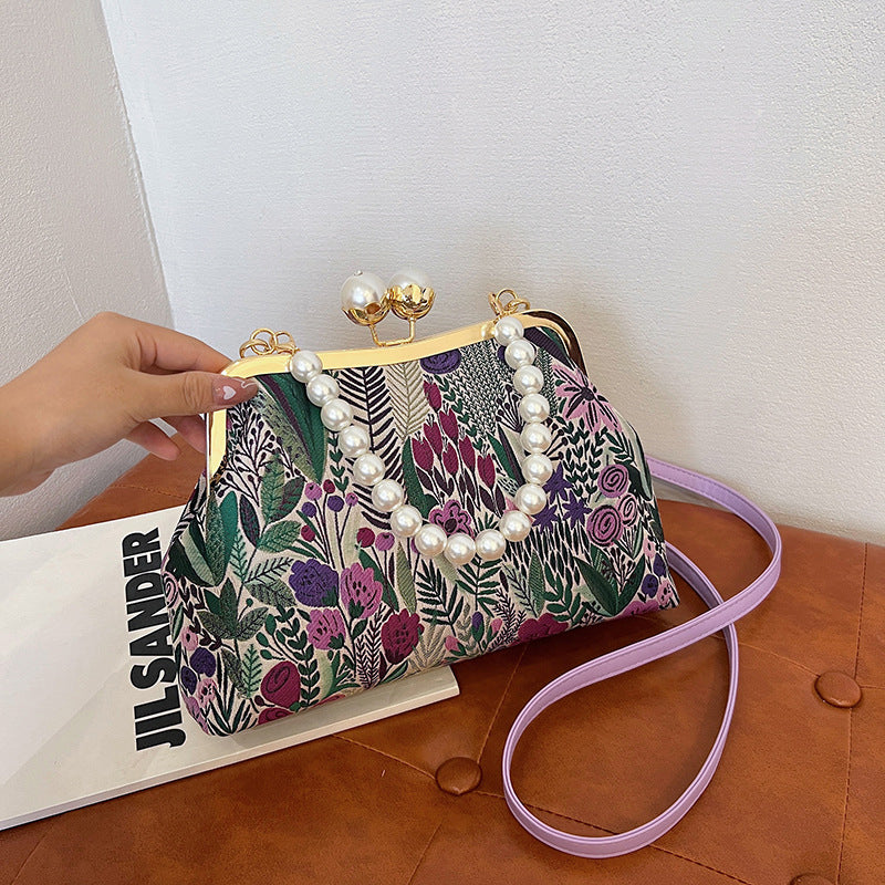 Women Vintage Flower Embroidery Handbag