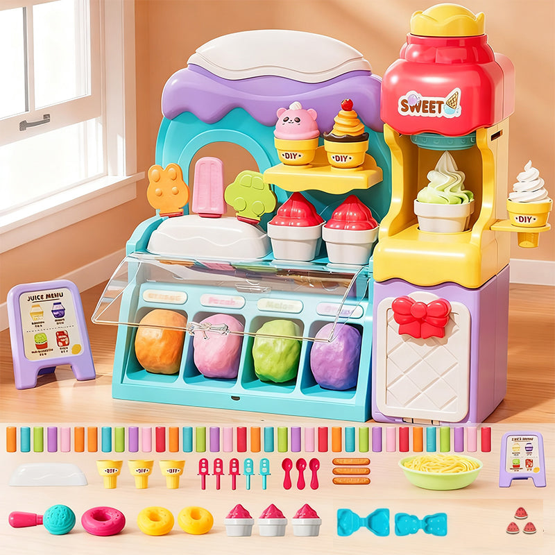 π 50% OFF! π¦ DIY ICE CREAM PLAY DOUGH - 6 Colors & 10 Tools, Non-Toxic Sensory Toy for Creative Role Play, Perfect Gift for Kids Aged 3-8 πβ¨