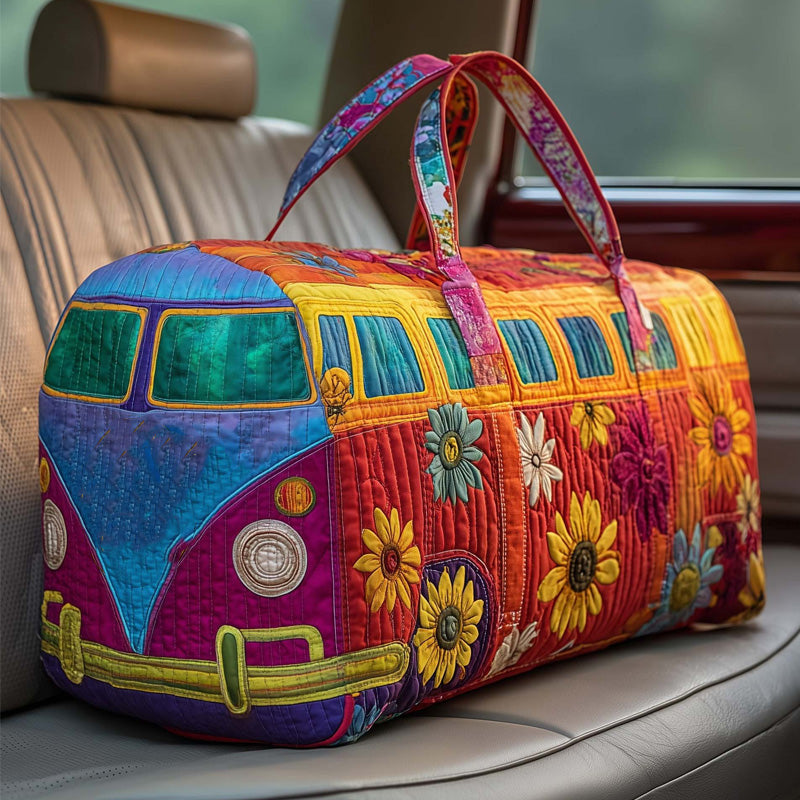 Quilted Duffle Print Travel & Gym Bag