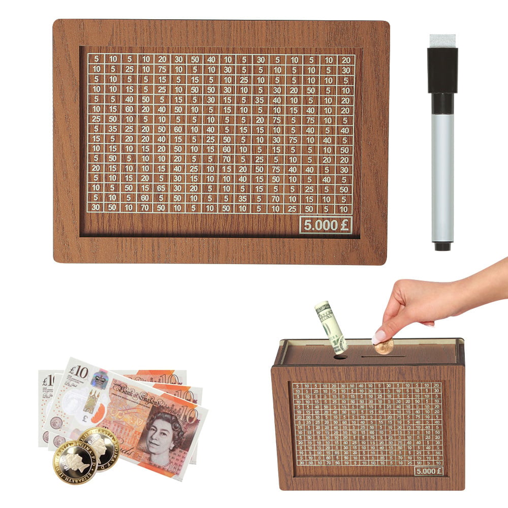 🎁 Hot Sale 49% OFF 🔥Retro Style Wooden Money Box with Counter Piggy Bank Handmade Saving Money Goal Piggy Bank