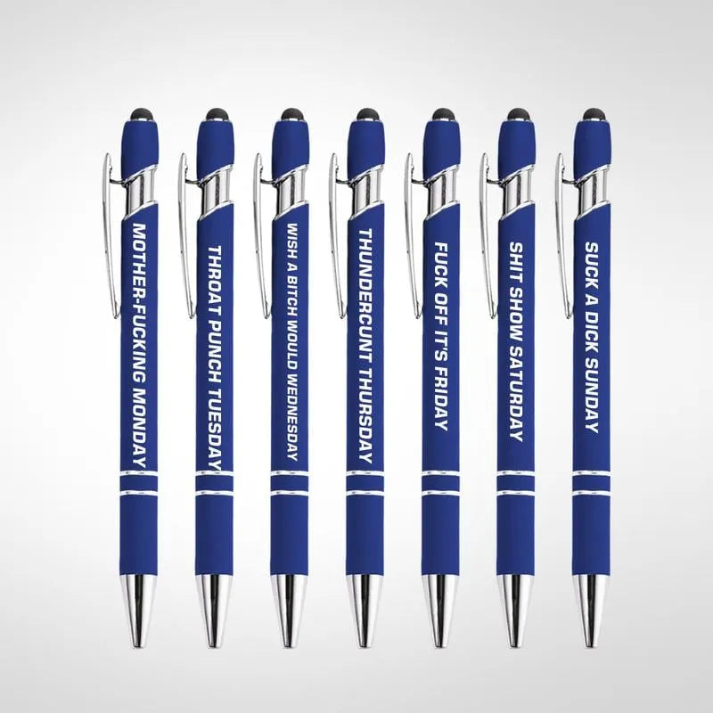 🔥Last Day Promotion 49% OFF💝Funny Stress-Relief Daily Quotes Metal Ballpoint Pen Set (7 Pcs) | 🎁Office Christmas Gift Exchange