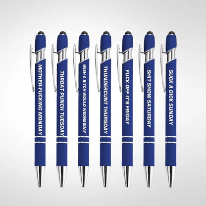 🔥Last Day Promotion 49% OFF💝Funny Stress-Relief Daily Quotes Metal Ballpoint Pen Set (7 Pcs) | 🎁Office Christmas Gift Exchange