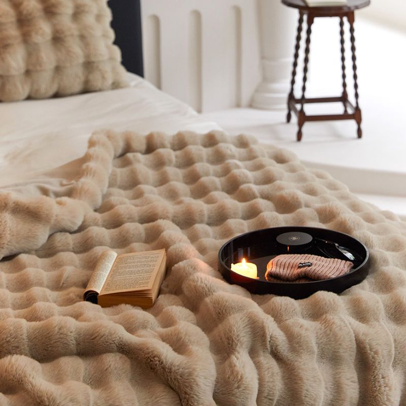 🎁Buy the 200 x 230cm Bunny Towelling Blanket, 🛏️✨WinterToscana Reversible Blanket: faux bunny fur for ultimate warmth! ❄️✨