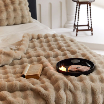 🎁Buy the 200 x 230cm Bunny Towelling Blanket, 🛏️✨WinterToscana Reversible Blanket: faux bunny fur for ultimate warmth! ❄️✨