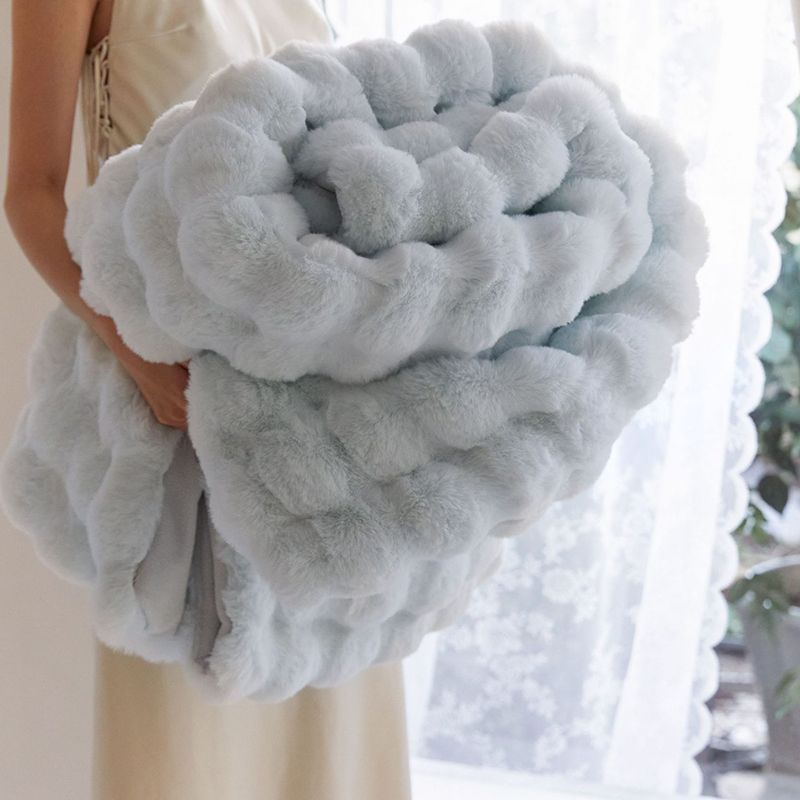 🎁Buy the 200 x 230cm Bunny Towelling Blanket, 🛏️✨WinterToscana Reversible Blanket: faux bunny fur for ultimate warmth! ❄️✨