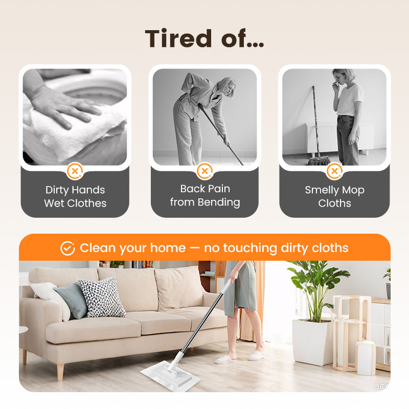 💥Hot Sale 💥Disposable Dust Mop with 4 Reusable Cloths