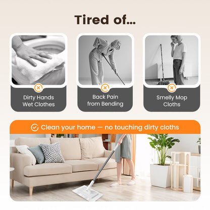 💥Hot Sale 💥Disposable Dust Mop with 4 Reusable Cloths
