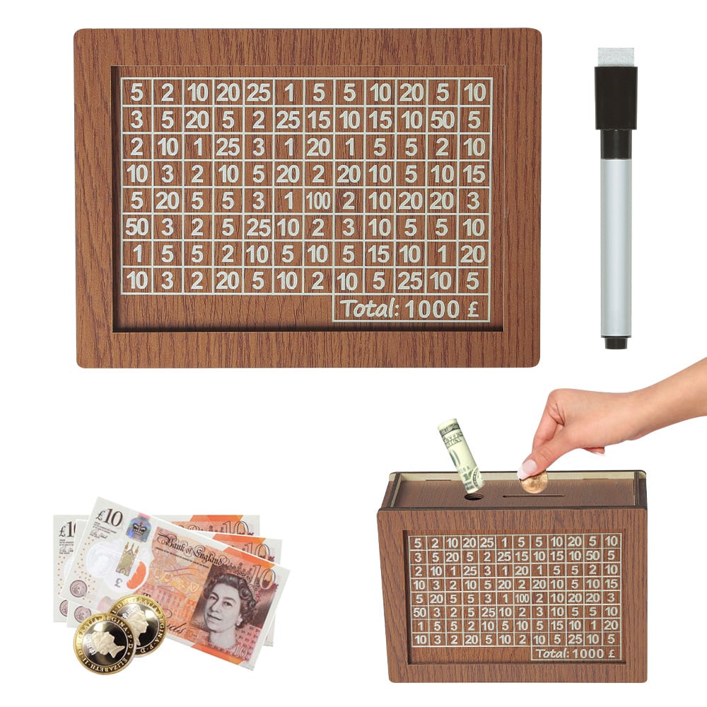 🎁 Hot Sale 49% OFF 🔥Retro Style Wooden Money Box with Counter Piggy Bank Handmade Saving Money Goal Piggy Bank