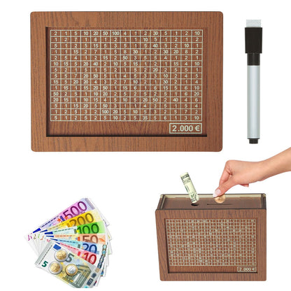 🎁 Hot Sale 49% OFF 🔥Retro Style Wooden Money Box with Counter Piggy Bank Handmade Saving Money Goal Piggy Bank