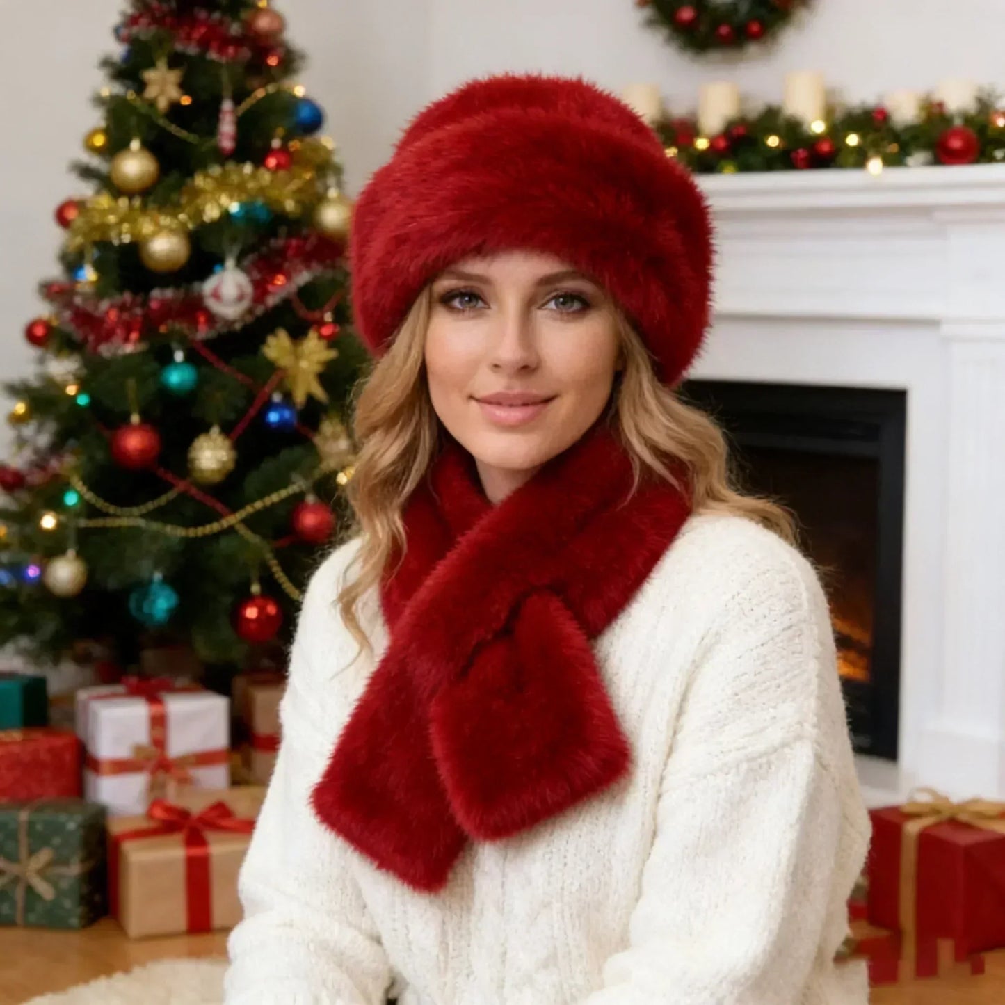 🔥Fluffy Fur Bucket Hat Warm Winter Hat + Free Matching Scarf (Only 29 Left)⏰
