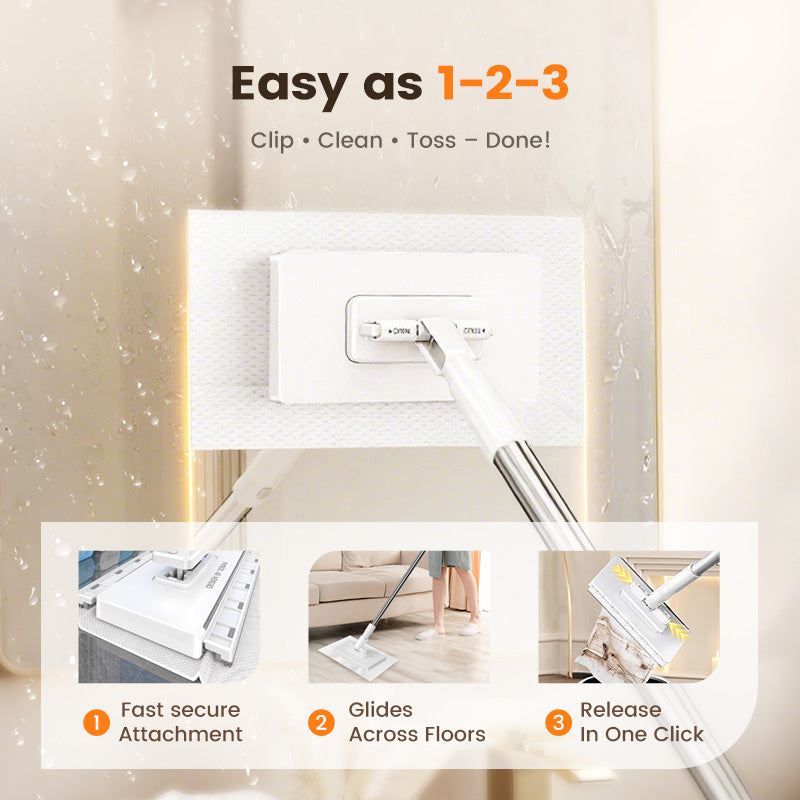 💥Hot Sale 💥Disposable Dust Mop with 4 Reusable Cloths