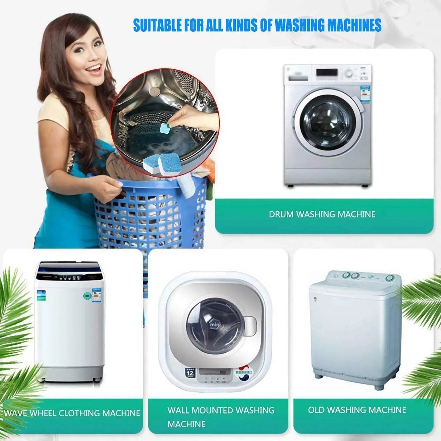 🔥Washing Machine Deep Cleaner Tablets ( Buy 2 Get 3 FREE )