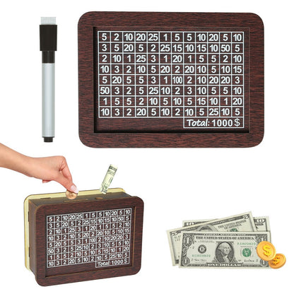 🎁 Hot Sale 49% OFF 🔥Retro Style Wooden Money Box with Counter Piggy Bank Handmade Saving Money Goal Piggy Bank