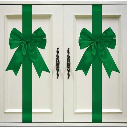 🎀 Red Christmas Cabinet Ribbon Bows – Large Red Bows for Door, Kitchen & Locker Decor 🎄