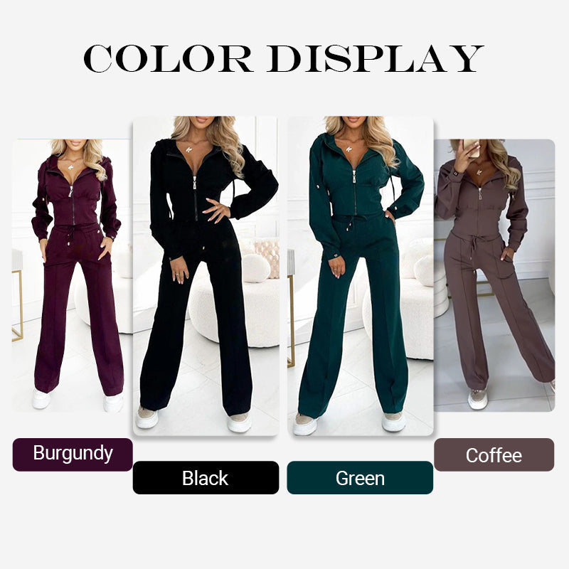 🎅Christmas Pre-sale🎁Women's Full Zip-Up Hoodie 2-Piece Tracksuit Set