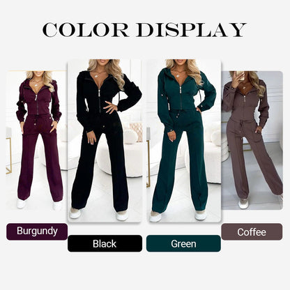 🎅Christmas Pre-sale🎁Women's Full Zip-Up Hoodie 2-Piece Tracksuit Set
