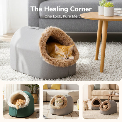 🎅 Saint's Day Exclusive Offer! 50% Off ✨ Click and Apply🐾Winter Warm Pet Cave Bed