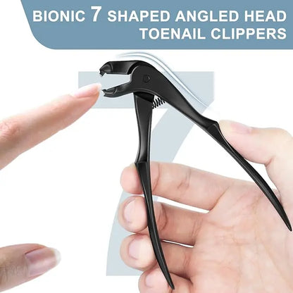 Extra-long handle nail clippers - elderly nail clippers - enhanced nail scissors suitable for thick and hard nails - curved toe nail clippers - wide-opening anti-splash design with storage compartment - precision stainless steel one-piece molding
