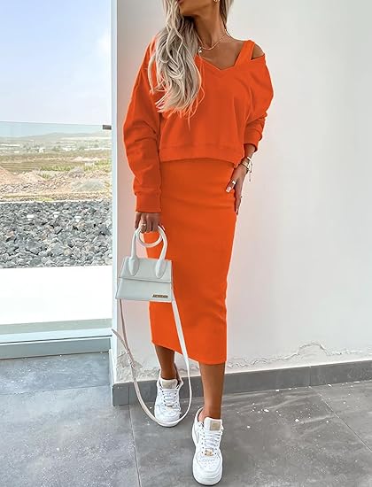 💥2025 New Arrive - 49% OFF💥Women's 2-Piece Set Sleeveless Dress & Loose V-Neck Pullover