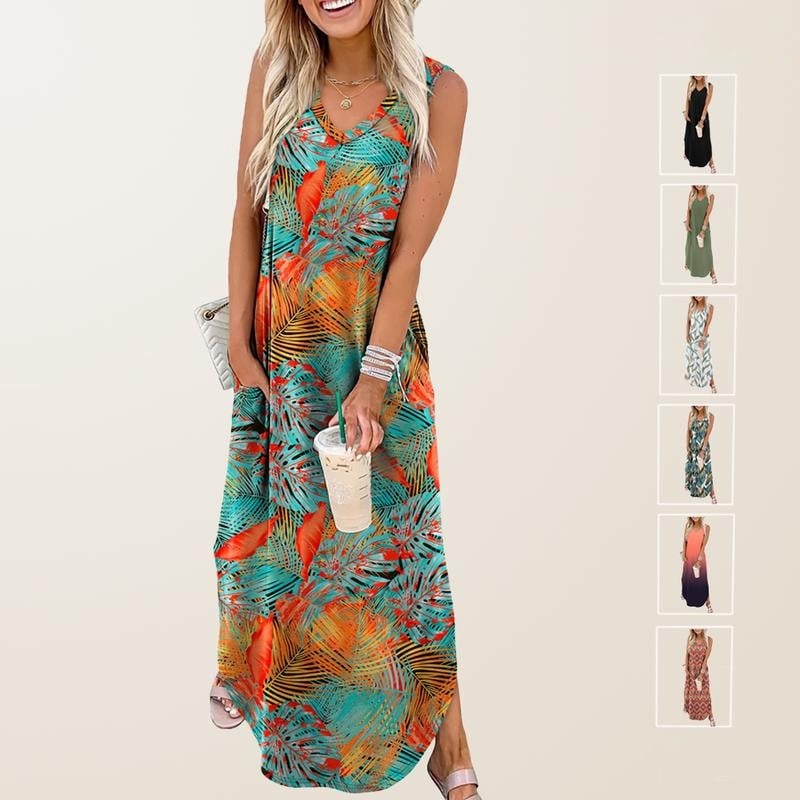 💖LAST DAY SPECIAL PRICE: ￡13.99!!💖Summer  Maxi Vacation Beach Sundresses with Pockets