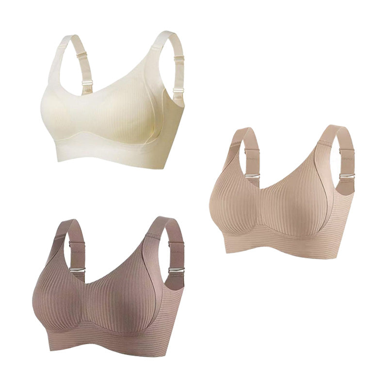 🎁Last Day Buy 1 Get 3 Packs🔥Each Only ￡4.99💕Women's Ribbed Push Up Adjustable Wireless Bra