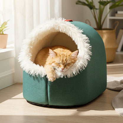 🎅 Saint's Day Exclusive Offer! 50% Off ✨ Click and Apply🐾Winter Warm Pet Cave Bed