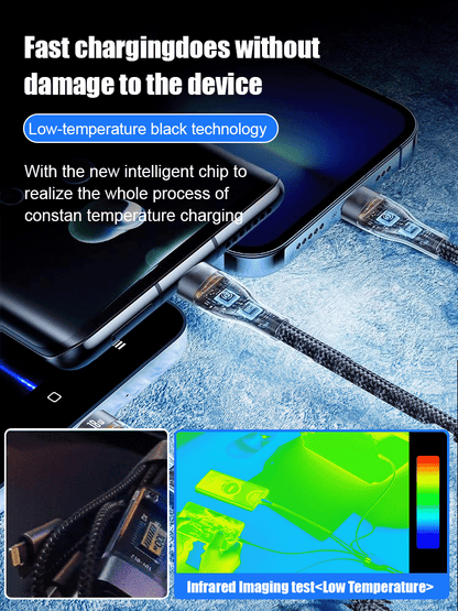 💥Limited Time 50% OFF🔥⚡Transparent Luminous 3-in-1 Super Fast Charging Cable