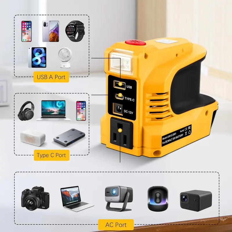 🔥Compact DC to AC Inverter - Suitable for cars, motorhomes, outdoor use, and summer houses