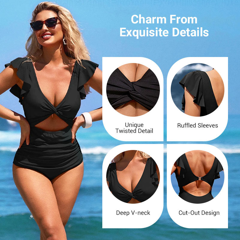 🎁LIMITED HOT SALE - 67% OFF👗Sexy ruffled one-piece swimsuit