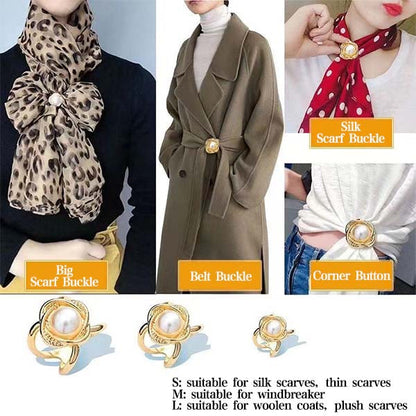 Netherlshop®✨ French Elegant Coat Scarf Buckle (50% discount) – Elegance at your fingertips!