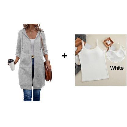 🔥Weekend Leisure Set!!💥Women Casual Zip up Fleece Hoodies and casual Vest