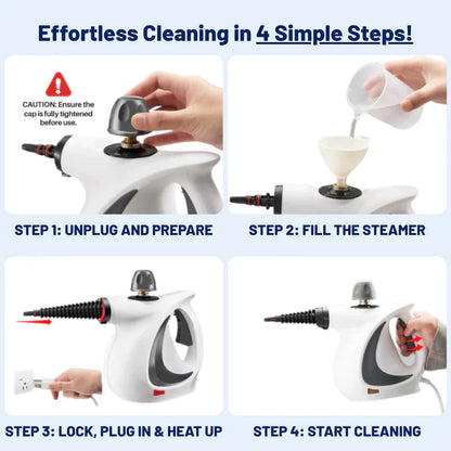📢📢49%  OFF !! ⏰💦Pressurized Handheld Multi-Surface Natural Steam Cleaner with 12 pcs Accessories