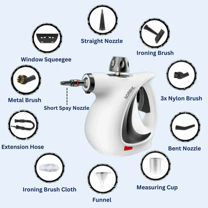 📢📢49%  OFF !! ⏰💦Pressurized Handheld Multi-Surface Natural Steam Cleaner with 12 pcs Accessories