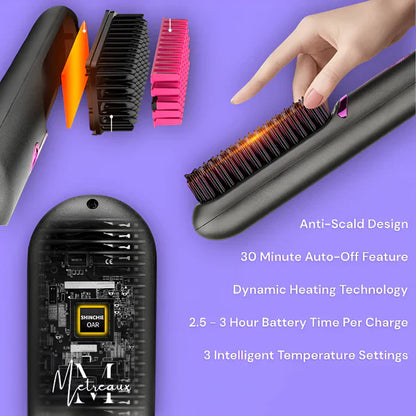 Wireless Ceramic Heating Hair Straightening Comb