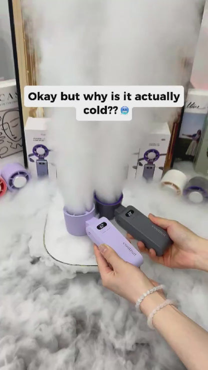 Handheld Portable Turbo Fan with Ice Cooler, Speed (1-199) Rechargeable Personal Fan[20000 RPM] Small Pocket Fans for Travel/Outdoor/Home/Office