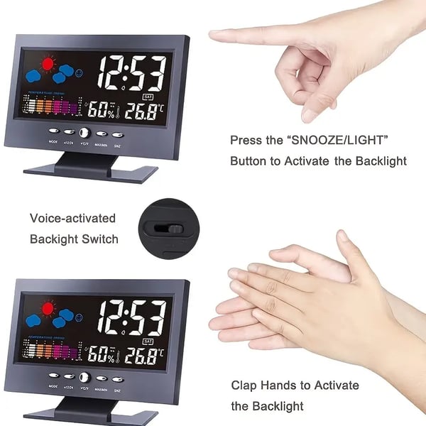 🌡️ 50% OFF NOW! ✨ Digital LED Weather Station - Temperature & Humidity Monitor with Forecast Display & Table Alarm Clock 📊⏰