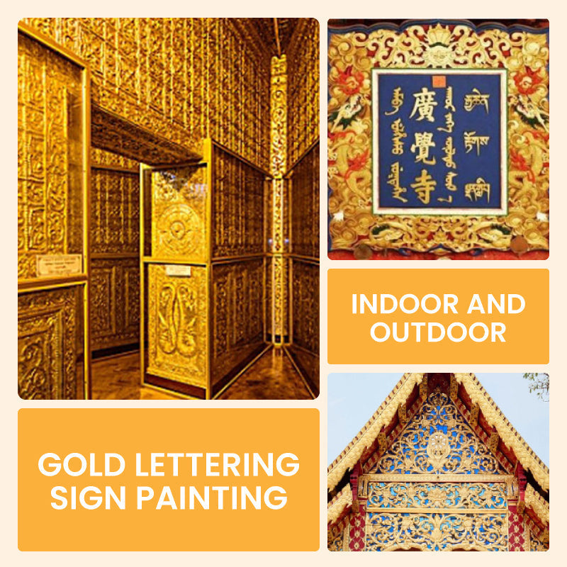 🔥Waterproof gold leaf paint for arts, paintings and crafts