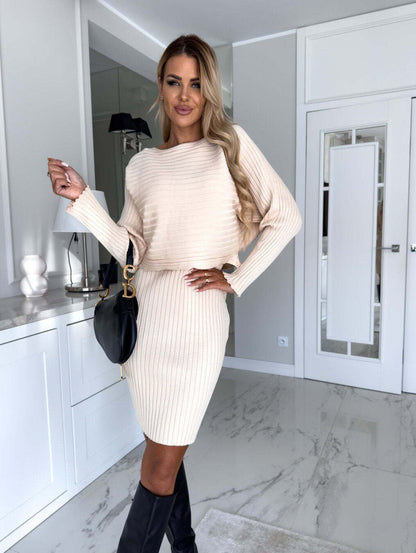 🌷👗Knit Pullover Sweater and Cami Dress Set