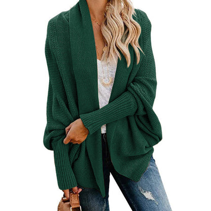 WOMEN'S BATWING CABLE KNITTED SLOUCHY OVERSIZED CARDIGAN SWEATER