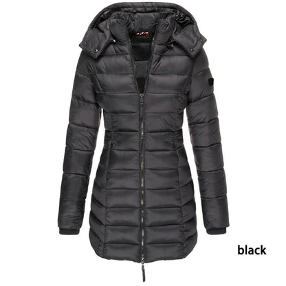 🔥Winter women's mid-length padded jacket warm hooded jacket