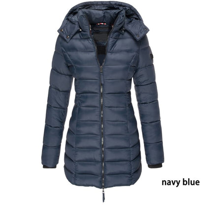 🔥Winter women's mid-length padded jacket warm hooded jacket