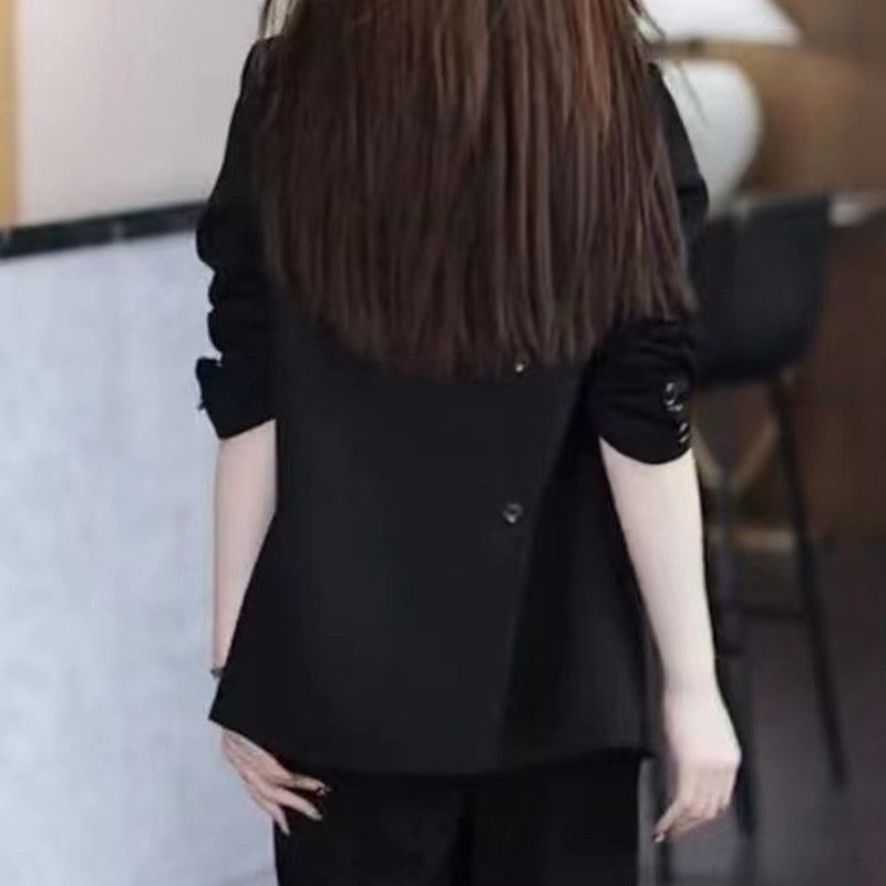 Women's Trendy Solid Color Two-Piece Outfits Blazer & Pants
