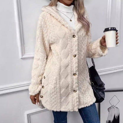 2025 New Arrival- 49% OFF🔥Women's Warm Diamond Pattern Hooded Jacket
