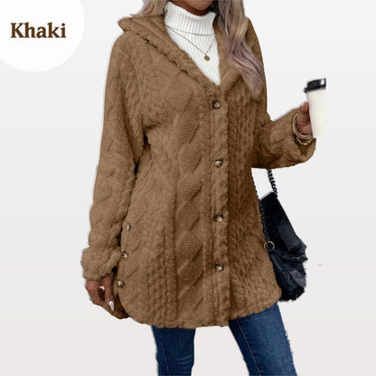 2025 New Arrival- 49% OFF🔥Women's Warm Diamond Pattern Hooded Jacket