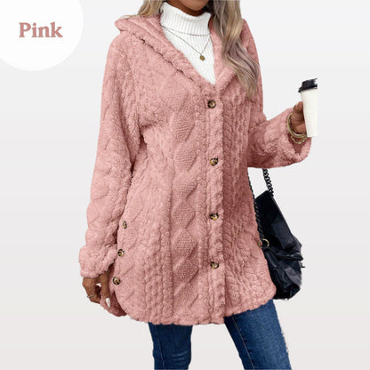 2025 New Arrival- 49% OFF🔥Women's Warm Diamond Pattern Hooded Jacket