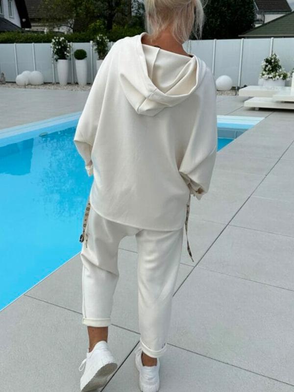 🍁Autumn New Releases🍁Women's Two-Piece Solid Color Hooded Sweatshirt Set