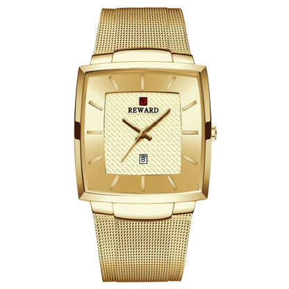 Men’s Ultra-thin Square Mesh Belt Quartz Watch