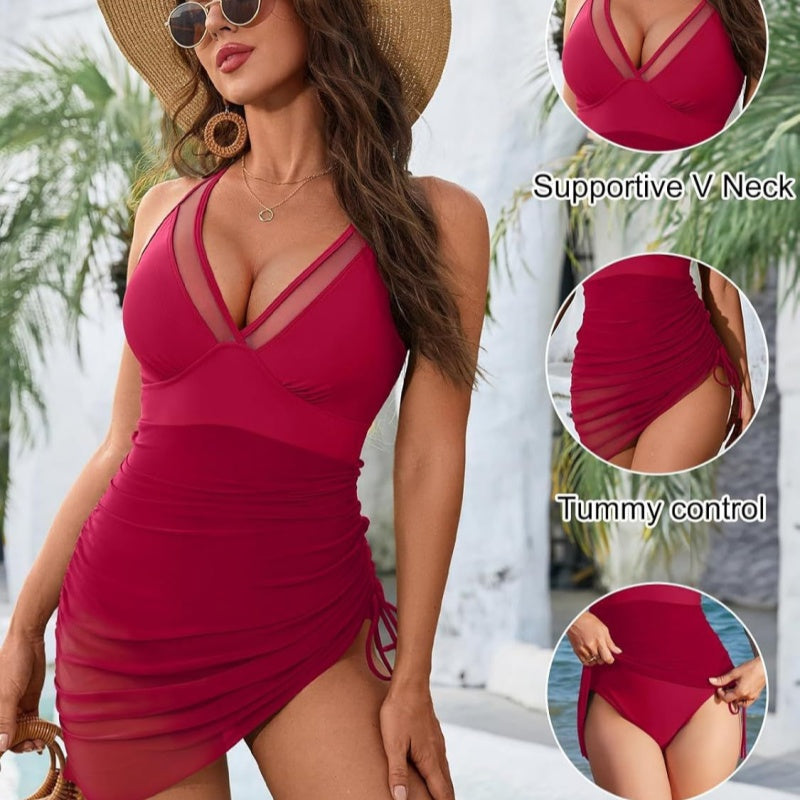 💥Last Day Special Sale 49% OFF💃Slimming Mesh Sheer Sarong Wraps Swimsuit