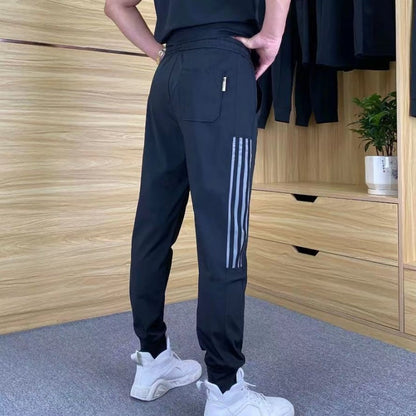 Men's Casual Sports Short Sleeve Long Pants Two-Piece Set